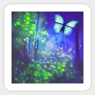 Butterfly in Enchanted Forest Sticker